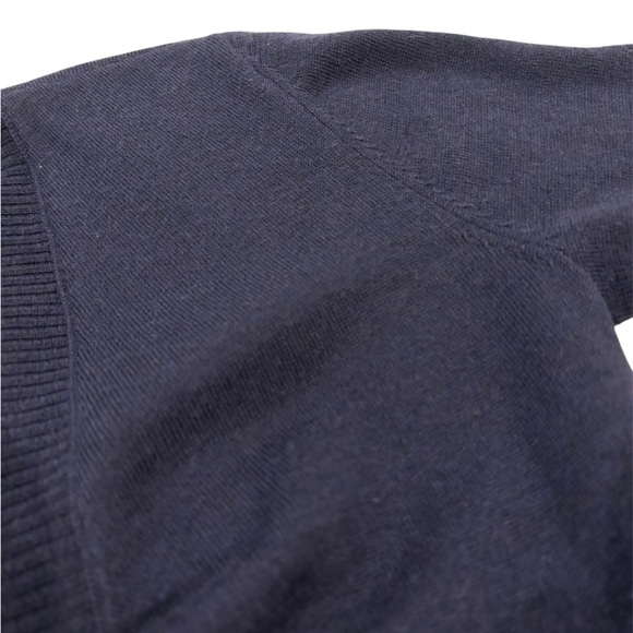 Eileen Fisher 100% Merino Wool Draped Open Front Knit Cardigan Sweater Dark Blue - Picture 4 of 5